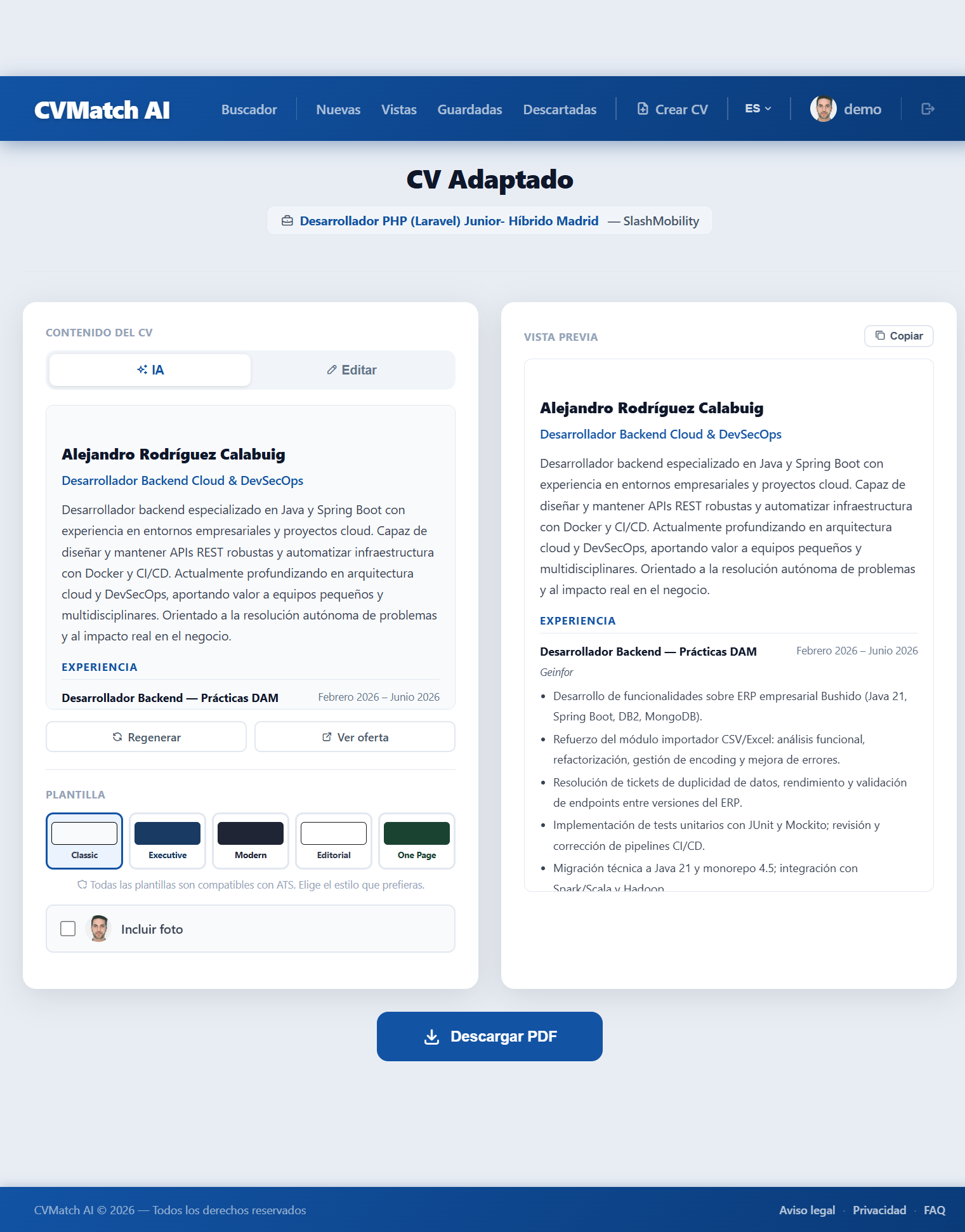Generar CV adaptado