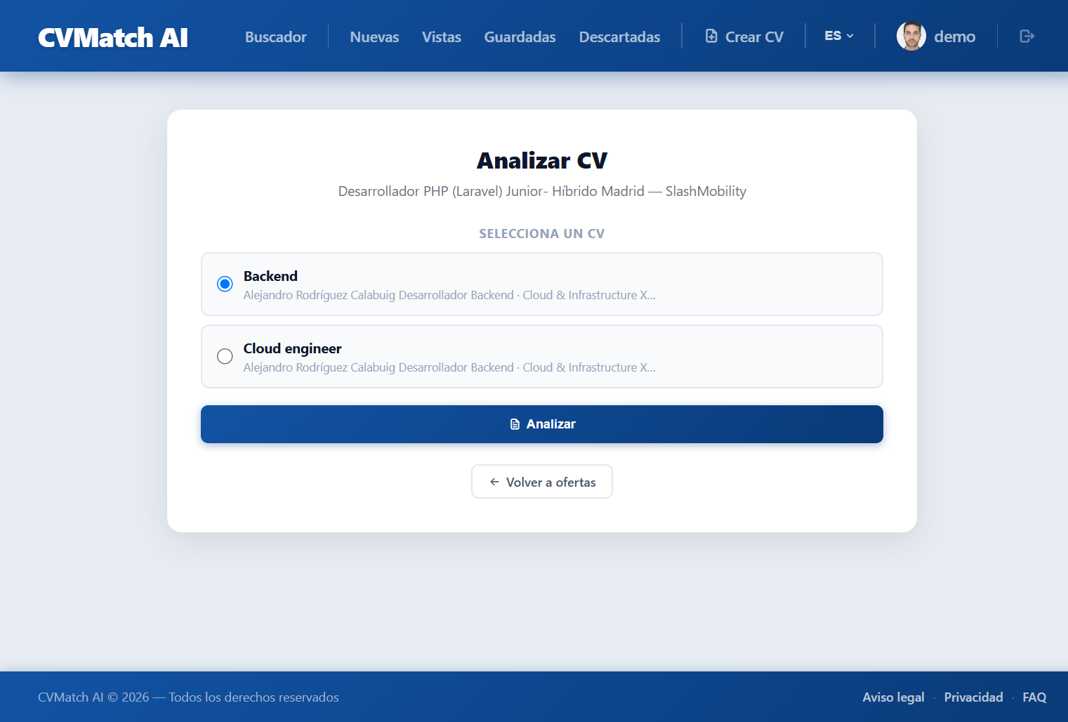 Selección de CV para análisis