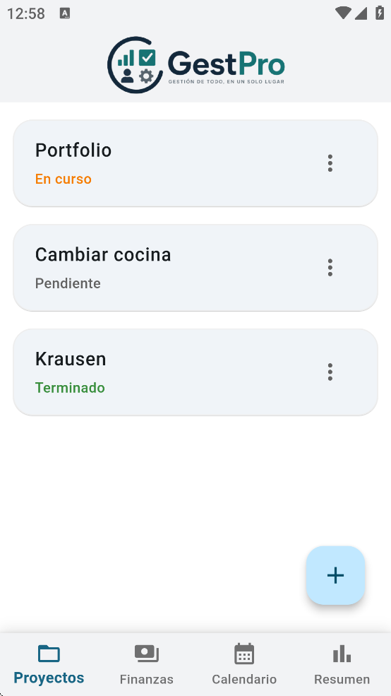 Lista de proyectos